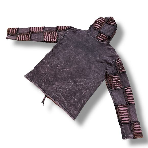 Goblin Fairy Pixie Hippy Boho Cotton Patchwork Jacket Zip Up Hoodie Mens S/M - Picture 7 of 14